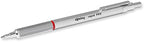 rOtring Rapid Pro Retractable Ballpoint Technical Drawing Pen, Medium Point, Blue Ink, Silver Full-Metal Body