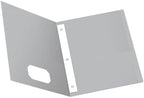 Oxford Two-Pocket Folders w/Fasteners, Gray, Letter Size, 25 per Box (57705)