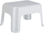 Rubbermaid Step Stool 9.5-Inch High White Plastic Small Single Step Stool for Kids/Adults in Home/Kitchen/Laundry/Garage/Bathroom
