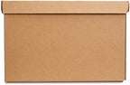 Amazon Basics Moving and Storage Boxes with Handles and Lift-Off Lids, File Storage, Collapsible, 15x10x12 in, Brown, 20-Pack