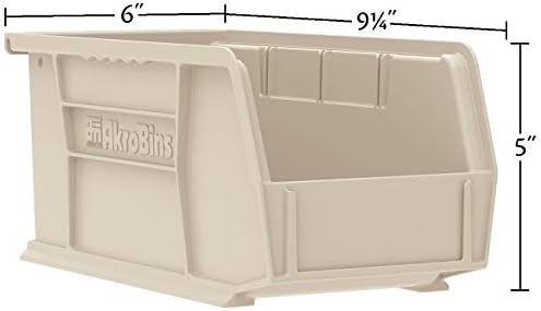 Akro-Mils 30237 AkroBins Plastic Storage Bins, 9"x6"x5", Black, 12-Pack
