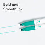 U Brands Fine Tip Dry Erase Markers with Eraser, Whiteboard Markers, Low Odor, Green, Set of 12