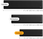 GLORIOUS Gaming Padded Keyboard Wrist Rest (Compact, 25mm Thick) - Anti-Fray Stitched Edges, Smooth Cloth Surface, Anti-Slip Rubber Base, Medium Firmness, 331 x 102 x 25 mm - Black