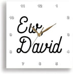 3dRose Wall Clock Silent - 13 inch - Ew David - Anne Collections Quotes