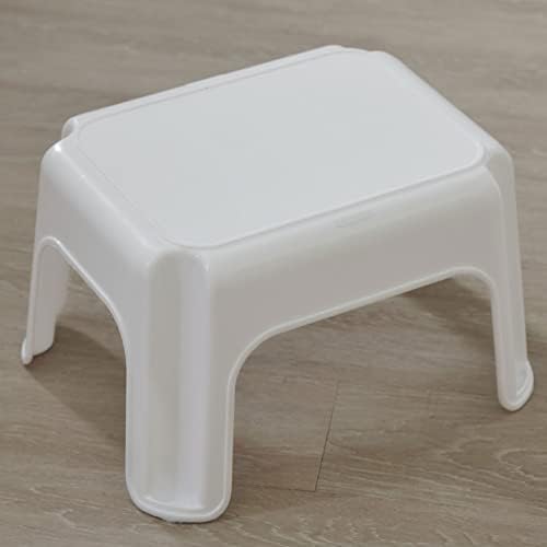 Rubbermaid Step Stool 9.5-Inch High White Plastic Small Single Step Stool for Kids/Adults in Home/Kitchen/Laundry/Garage/Bathroom