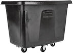 Rubbermaid Commercial Products Bulk Cube Truck with Wheels, Black, 400 lbs Capacity, Holds Waste/Laundry/Linens for Hospital/Hotel/School