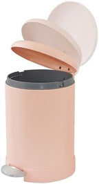 Glad Small Trash Can, 1.2 Gallon | Round Stainless Steel Garbage Bin with Soft Close Lid & Step Foot Pedal | Metal Waste Basket with Removable Inner Bucket, Rust