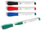 U Brands Fine Tip Dry Erase Markers with Eraser, Low Odor Whiteboard Markers Fine Tip, Assorted Colors, Set of 4
