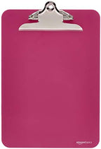 Amazon Basics Lightweight Plastic Clipboards with Sturdy Metal Clip, Letter Size, Assorted Classic Colors, Pack of 6