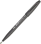 Pentel Arts Sign Pen Touch, Fude Brush Tip, Black Ink, Box of 12 (SES15-NA)