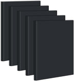 Tenceur 5 Pcs A4 College Ruled Notebook 8.5'' x 11'' Lined Journal 200 Pages Lined Artificial Leather Sketchbook for Writing Office School Business Home Gifts Supplies (Black)