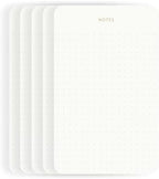 Small Dotted Notepads for Work, Gold Foil, 6.3 x 3.9 in, 5 Pack, 375 Sheets