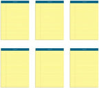 Tops Docket Lined Legal Pads, 8.5 x 11 Notepads, 50 Sheets, 6 Pack, Canary