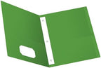 Oxford Twin Pocket Folders with Fasteners, Letter Size, Light Green, 25 per Box (57703)