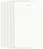 Small Lined Notepads for Work, Gold Foil, 6.3 x 3.9 in, 5 Pack, 375 Sheets