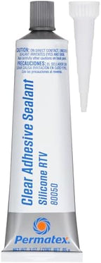 Permatex 80050-12PK Clear RTV Silicone Adhesive Sealant, 3 oz. (Pack of 12)