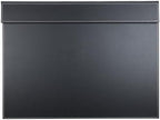 KINGFOM Ultra-Smooth PU Leather Desk Pad & Mat Office Desk Drawing & Writing Board A3/ A4 File Paper Clip Table Protector Mat on Top Large 24''x18'' (Black)