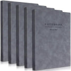 SATINIOR 5 Pack A4 Notebooks Leather Softcover Journal, Gray