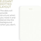 Small Dotted Notepads for Work, Gold Foil, 6.3 x 3.9 in, 5 Pack, 375 Sheets