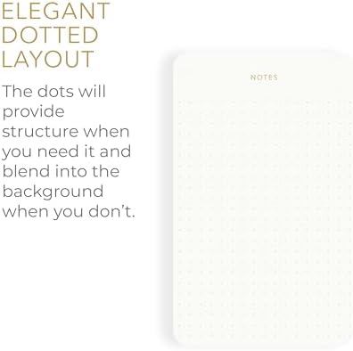 Small Dotted Notepads for Work, Gold Foil, 6.3 x 3.9 in, 3 Pack, 225 Sheets