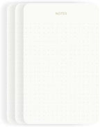 Small Dotted Notepads for Work, Gold Foil, 6.3 x 3.9 in, 3 Pack, 225 Sheets