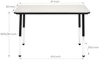 Amazon Basics Adjustable Height Rectangular Classroom Activity Table, Writing Desk for School and Home, Grey Top/Black Edge, 47" W x 29" L x 30" H