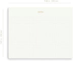 Pinesman Desk Notepad, Dotted, Gold Foil, 50 Tear-Off Sheets, 9.8 x 7.9 in
