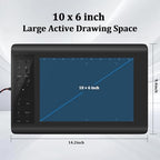 IMAGE Drawing Tablet 10x6 Inch, 8192 Pressure Levels & Battery-Free Pen