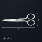 Gingher 5" Straight Fabric Scissors for Cutting Curves & Buttonholes