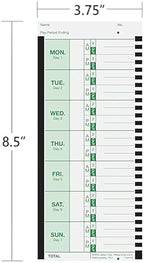 Lathem Weekly Employee Time Card Pack, 100 Count (E8-100) (Pack of 2)