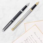 Waterman Hémisphère Fountain Pen Black with Gold Trim Medium Nib Blue Ink Gift Box