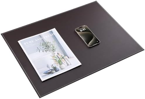 KINGFOM Desk Pad & Mat 24" x 18" Protector Large Mouse Pad PU Leather for Desktops and Laptops (Brown)