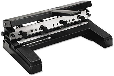 Swingline 3 Hole Punch Heavy Duty, 40 Sheet Capacity Three Hole Puncher 3 Ring, Adjustable 2-4 Hole Paper Punch, Black (74450)
