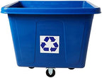 Rubbermaid Commercial 461673BE Recycling Cube Truck, Rectangular, Polyethylene, 500lb Cap, Blue