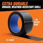 GORILLA All Weather Duct Tape, Black, 1.88 in x 25 yd, 2-Pack