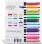KINGART Acrylic Paint Markers Brush Tip, 12 Floral Colors. Water-based, no-bleed, waterproof pens with automatic ink control for rock, egg, wood, fabric, glass & DIY crafts
