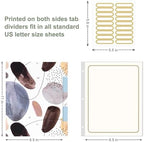 Rouidr 3 Ring Binder, 2 Inch Round Ring Binder Organizer with Clipboard, 5 Dividers Tabs, A4 8.5 x 11 Inch Paper & Clear Sleeves for School, Office Supplies, Minimalist Art