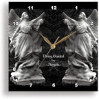 3dRose Wall Clock Silent - 15 inch - Two Protecting Angels Standing Side by Side - WhiteOak Art Designs Angel Prints