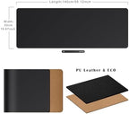Mydours XXL Large 55" x 20" Gaming Desk Pad, PU Leather & Cork Base, Black