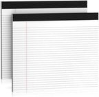 2 Pcs Note Pads 11" x 9.5" Legal Pads College Ruled Notepad Micro Perforated Writing Pads White Lined Paper 80GSM College Ruled Paper Pad of Paper 30 Sheets Notebook for School, To-Do Lists, Office