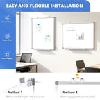 Double-Sided White Board Dry Erase Magnetic Whiteboard Wall 18x12 Silver