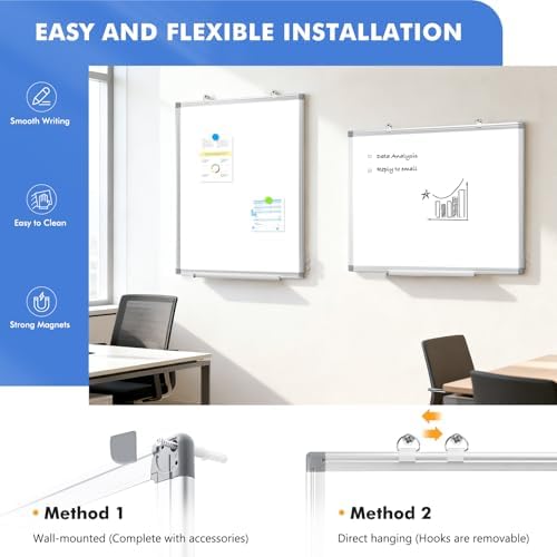 Double-Sided White Board Dry Erase Magnetic Whiteboard Wall 48x36, 2-Pack