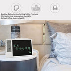 Electronic Calendar Writing Board, LCD Digital Writing Tablet with Notepad, HD Display for Time Temperature Humidity, Reusable Paperless Memo Pad for Office Home (White)