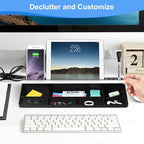 Desktop Glass Whiteboard with Storage, Desk Dry Erase White Board Stand