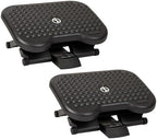 Mind Reader Foot Rest, Under Desk at Work, Ergonomic, Height Adjustable, Office, Plastic, 17" L x 13" W x 6.25" H, Set of 2, Black