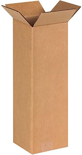 BOX USA 6x6x18 Tall Corrugated Boxes, Tall, 6L x 6W x 18H, Pack of 25 | Shipping, Packaging, Moving, Storage Box for Home or Business, Strong Wholesale Bulk Boxes