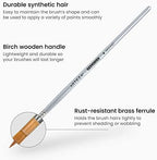 ARTEZA Watercolor Brushes, Set of 12, Synthetic Hair, Assorted Shapes