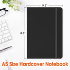 24 Pack Lined Journal Notebook for Work, 200 Pages, Medium 5.5 in x 8.3 in, A5 College Ruled, Hardcover Journaling Notebooks for Writing, Note Taking, Fit for Business Work School Home (Black)
