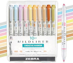 Zebra Pen MILDLINER Highlighter, Neutral and Gentle Colors, Dual Tip, 10-Pk