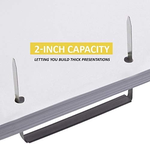 OLYMPX 1000 Pcs of 2” Capacity Premium Metal Prong Paper Fastener Bases, 2.75 Inch Base for Paper File Clip Folder Accessories (Pack of 10 Boxes)